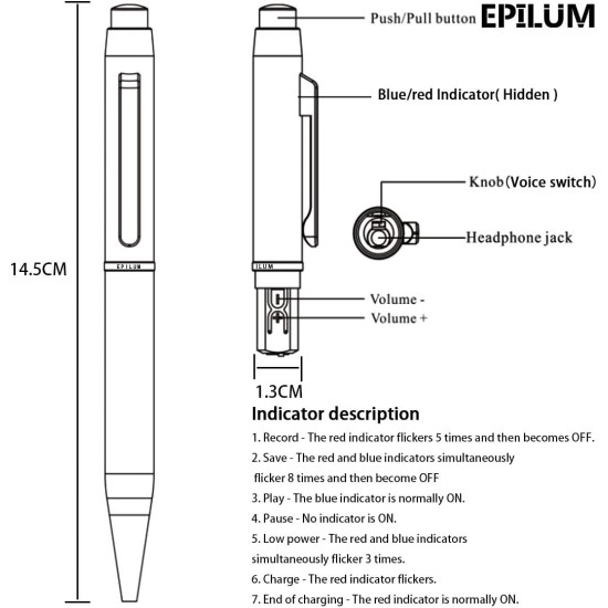 Kalem ses kayıt cihazı HD